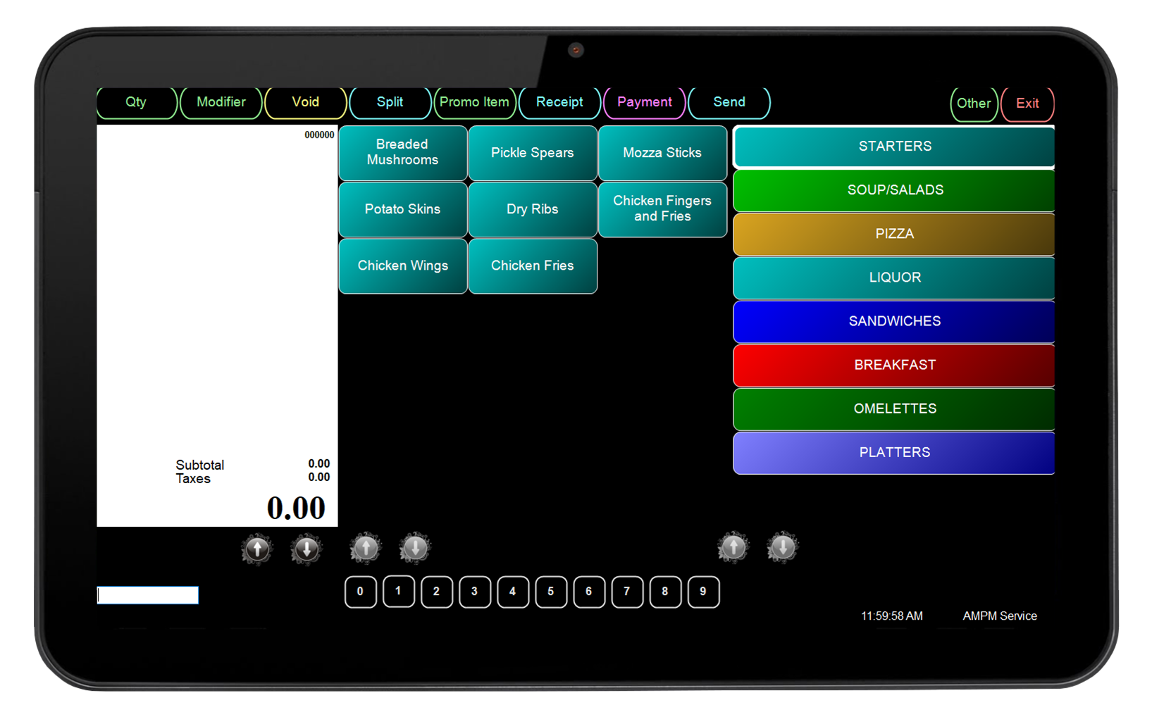UPOS tablet screenshot
