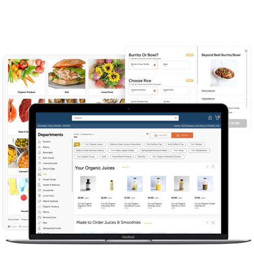 Image of grocery e-commerce website using local express